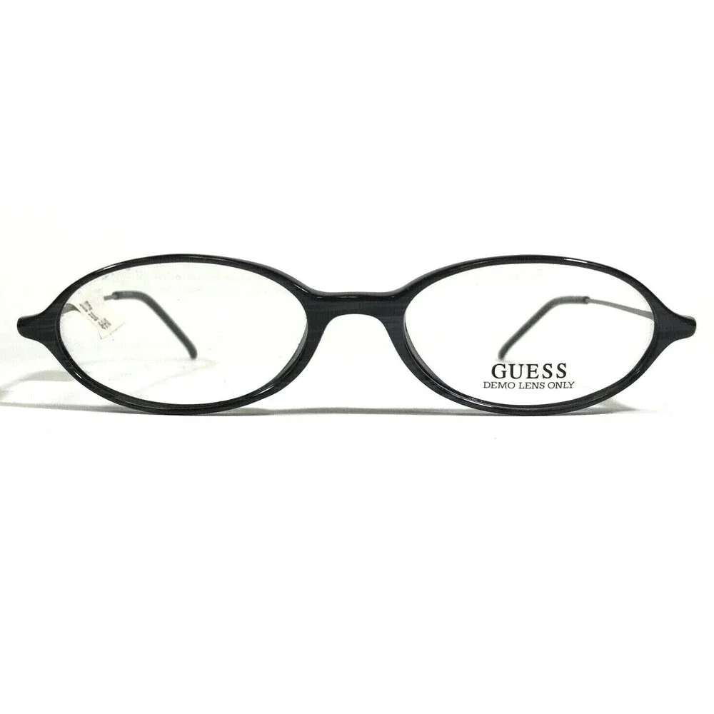Guess Eyeglasses Frames GU1136 BLKD Grey Silver Round Full Rim 48-16-143